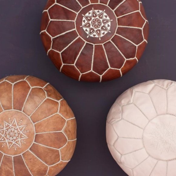Authentic Moroccan Leather Pouf - Picture 8 of 8
